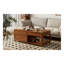 Table basse à plateau relevable avec rangement caché et tablettes ouvertes - Bureau à hauteur réglable pour le salon, brun abricot