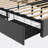 Bed Frame with LED, Wings Headboard Design-1385725519-1385725518