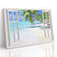 Tropical Palms Window View - Wrapped Canvas Print