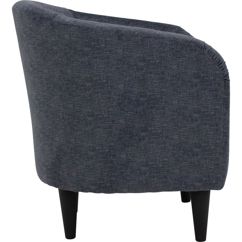 Fauteuil demi-tonneau de 29,50 po de largeur, Velours gris anthracite Aston