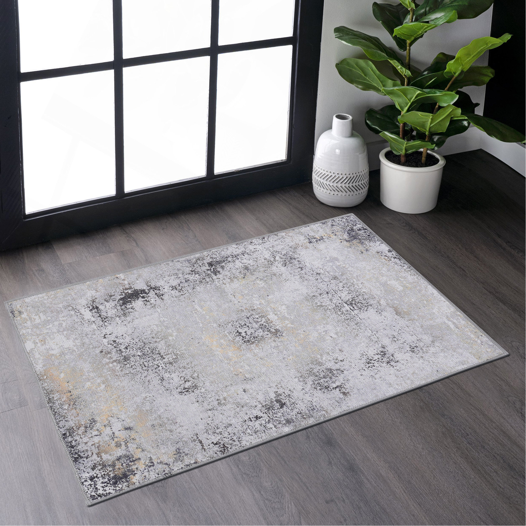 Latitude Run® Washable Rug Rug (Grey) - Wayfair Canada