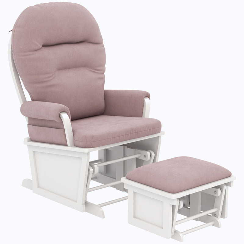 Chaise berçante avec repose-pieds, Rose