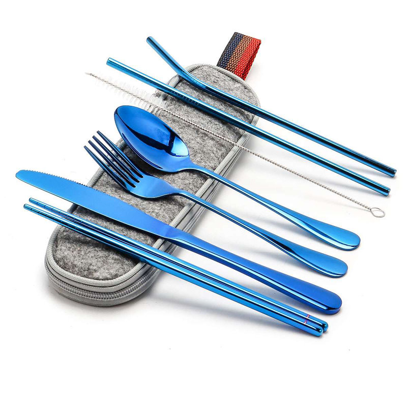 Ensemble de couverts en acier inoxydable Wrought Studio ™ Catalapa, Bleu
