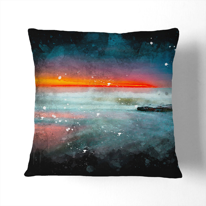 Square Throw Cushion, Black, 40cm H x 40cm W x 15cm D