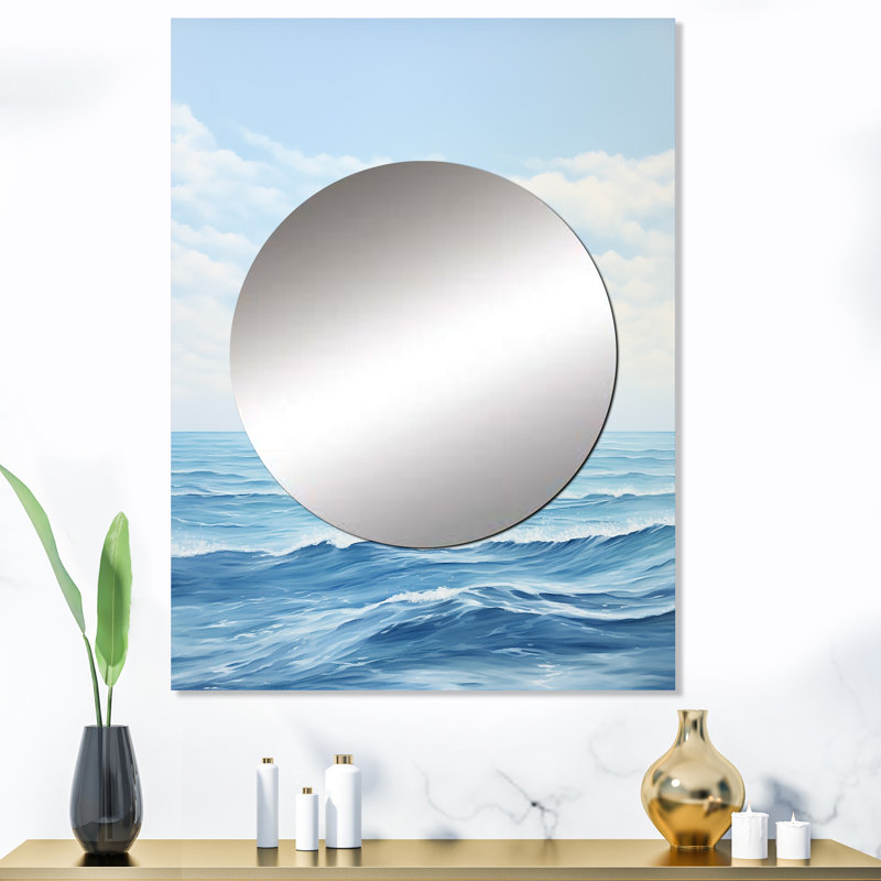 Sebastiano Oceans Infinity Dreamscape II - grand miroir mural minimaliste, miroir décoratif moderne, impression d'art en métal