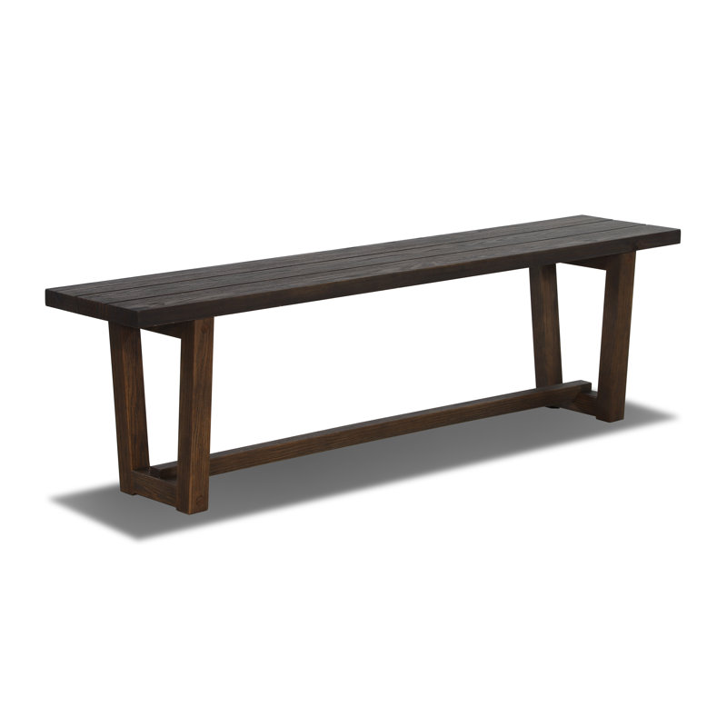 Cascais Dining Bench with Industrial Base, Brown Oak