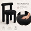 Ensemble de 6 chaises de salle à manger rembourrées modernes H 18,5 po avec pieds en bois massif-121502680-129068653