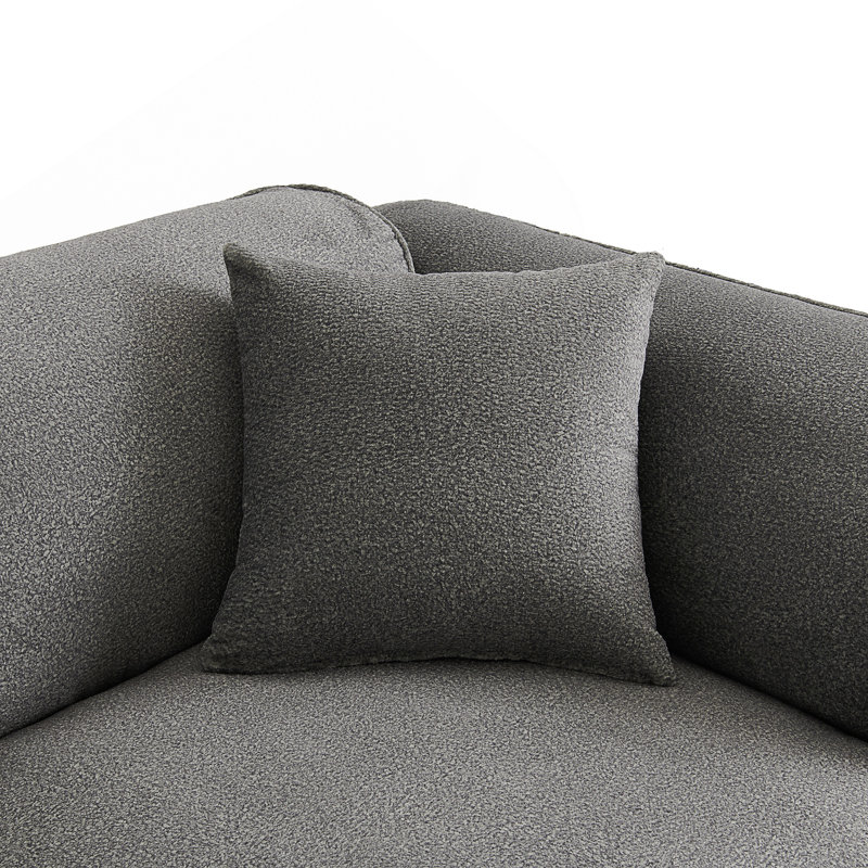 4-Seater Upholstered Sofa, Gray