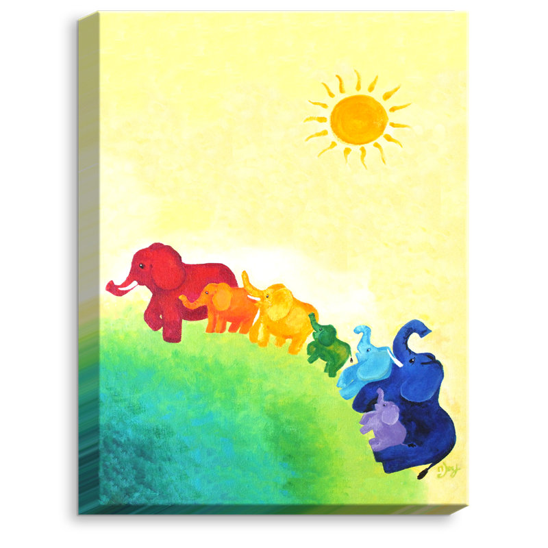 Ciel éléphant-reproduction d’art sur toile tendue, H 20 po x l 16 po x P 1,5 po, Toile tendue
