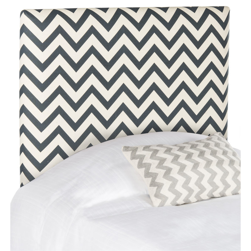 Cespedes Upholstered Headboard, Twin, Navy / White