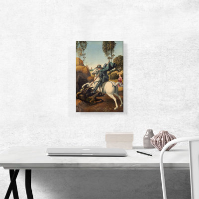 " Saint George And The Dragon 1506 " by Raphael Painting Print