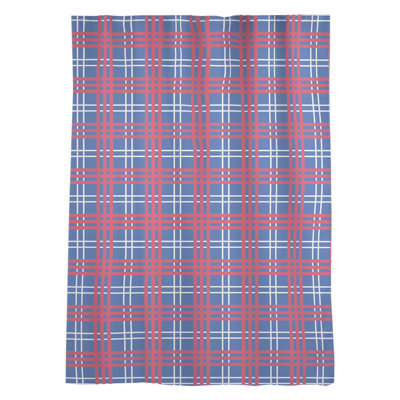 Plaid Sheer Rod Pocket Single Curtain Panel