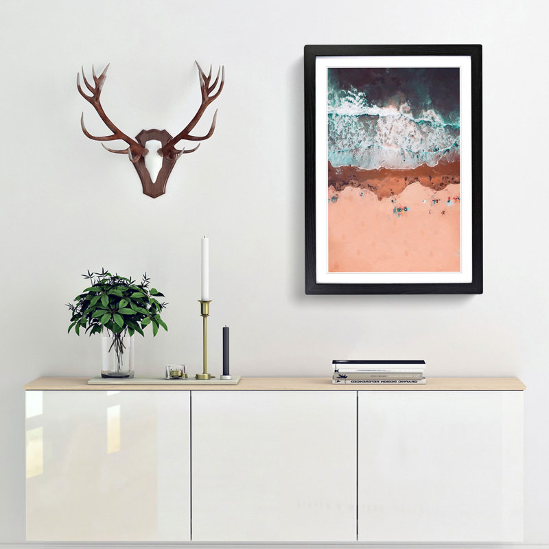 Blacks Beach in San Diego Cali in Abstract - Picture Frame Graphic Art Print, Black Framed, 65cm H x 48cm W x 2cm D