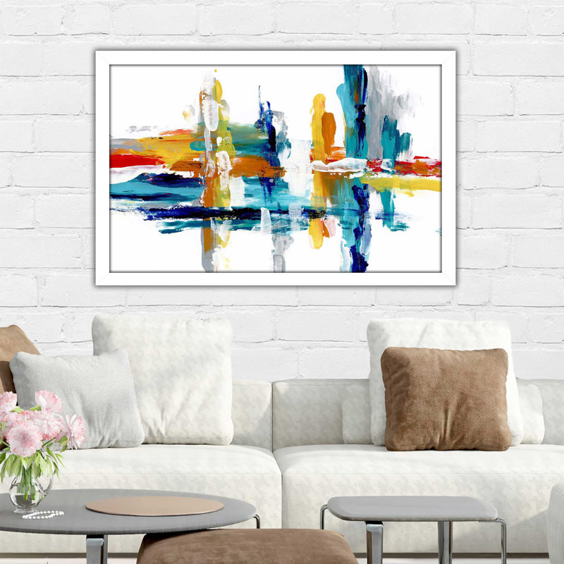 Captive Color III par - Peinture, Cadre blanc, H 21,5 po x l 27,5 po x P 0,75 po
