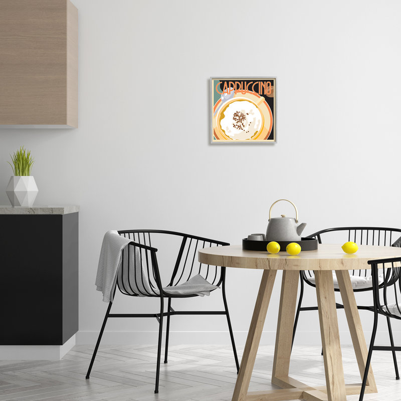 «Vintage Cappuccino Drink» encadré sur bois par Richard Weiss, H 12 po x l 12 po x P 1,5 po, Estampe numérique Farmhouse