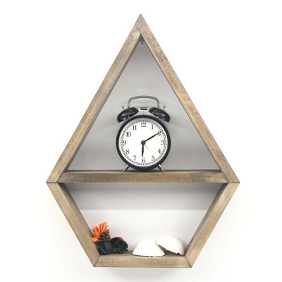 2 Piece Triangle Solid Wood Floating Shelf