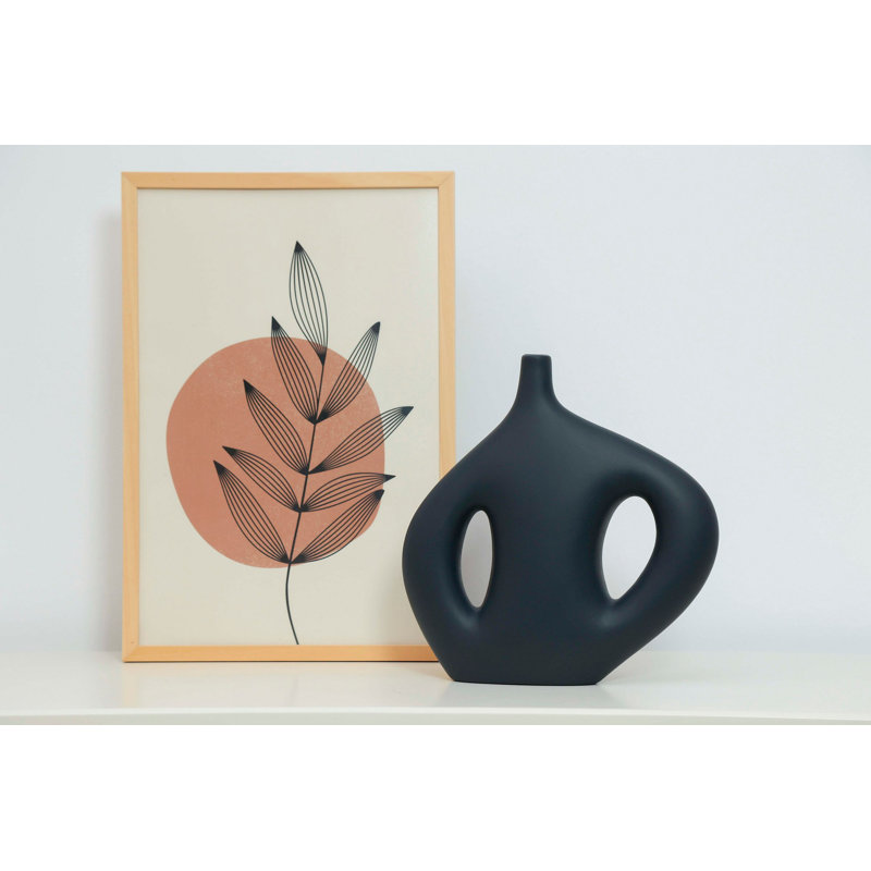 Cyna Ceramic / Porcelain Table Vase, Black