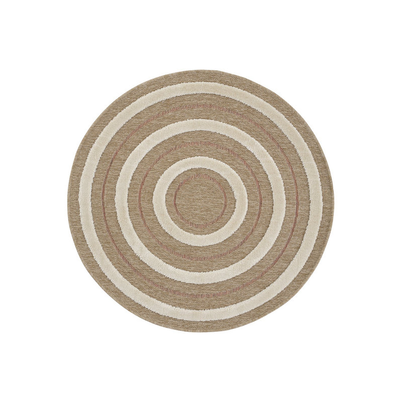 Round Taliyah Geometric Machine Made Indoor / Outdoor Area Rug, Round 3'11"