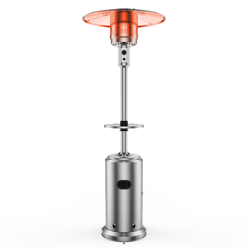Chauffe-terrasse 48 000 BTU, chauffe-parasol au propane avec brûleur en acier inoxydable