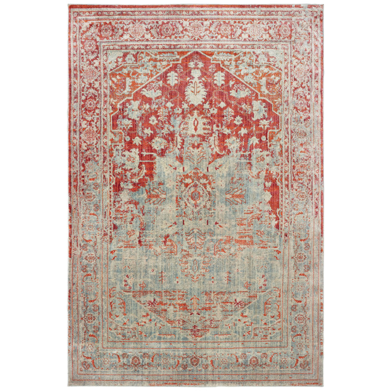 Tapis oriental orange / gris Pateros, Rectangle 9 pi 10 po x 12 pi 10 po