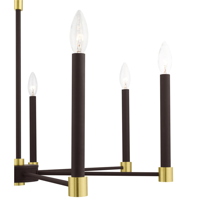 Orean 7 - Light Steel Dimmable Chandelier, Bronze