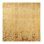 Rug & Kilim's Distressed European Square Rug In Beige-Brown & Gold Florals
