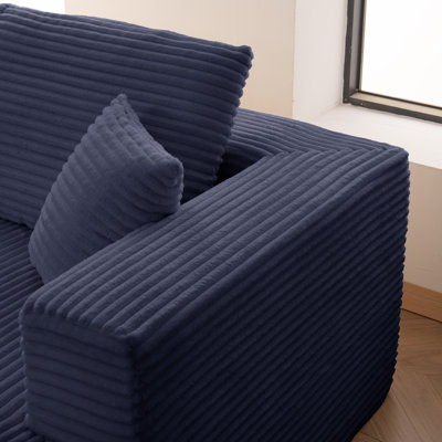 59" Wide Modular Sectional Corduroy Sofa, U-Shaped Minimalist Couches，Modern Deep Seat Convertible Sleeper Sofa Bed，Upholstered Couches For Living Room