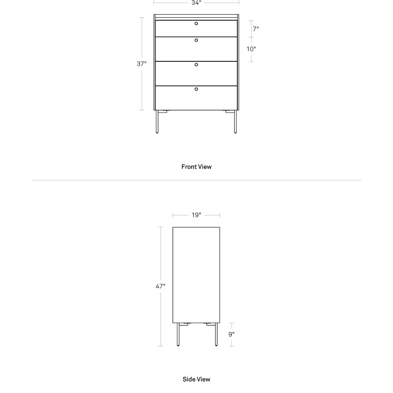 Peek 4 - Drawer Dresser, Rustic Walnut
