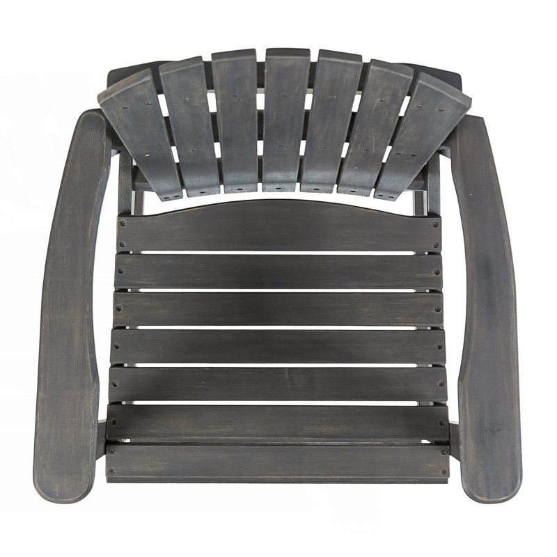 Ensemble de 2 tabourets de bar Adirondack d'extérieur, Gris foncé