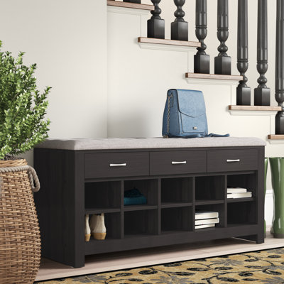 Polyester Blend Upholstered Storage Bench