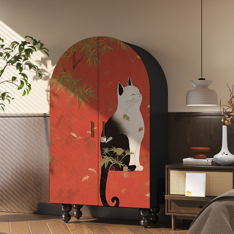 Armoire moderne à double porte minimaliste arquée