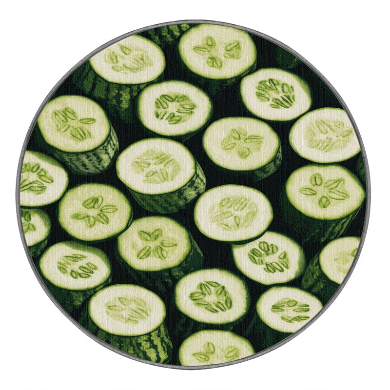 Tapis lavable à découper des tranches de concombre, Rectangulaire 2 pi x 3 pi