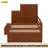 WCHJJMY Twin Size Wood Platform Bed With Sample Bookshelf And Movable Wardrobe, Multifunctional Bed With Built-In Trundle Bed, Walnut