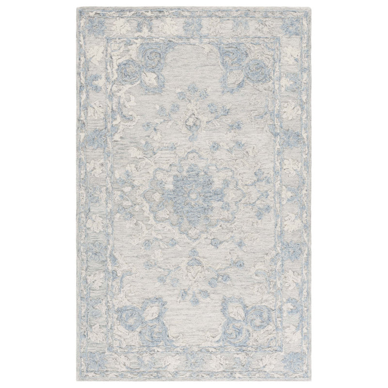 Marquee 505 Hand Tufted Wool/Cotton Oriental Rug in Gray/Blue, Rectangle 6' x 9'