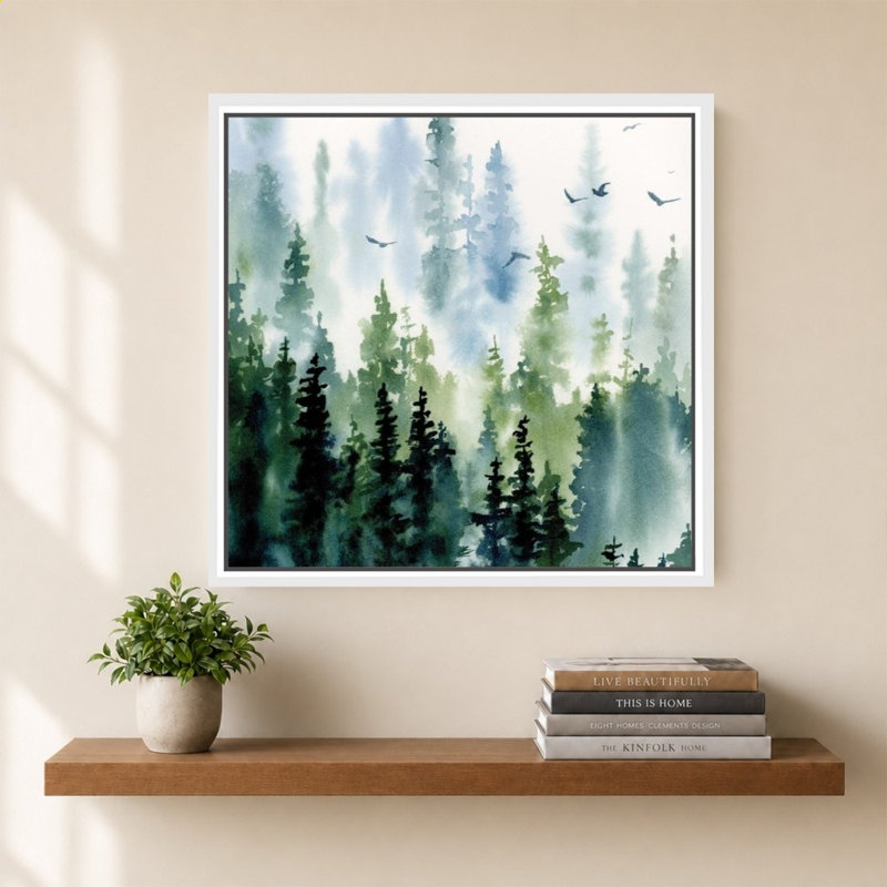 Treeline par Katrina Pete - Impression sur toile, 40" H x 40" W, White