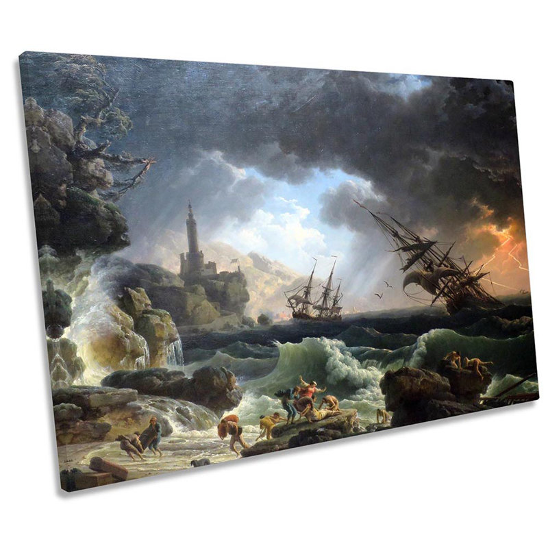 Joseph Vernet Shipwreck In Stormy Seas - Wrapped Canvas Print, 40.6cm H x 61cm W x 2cm D