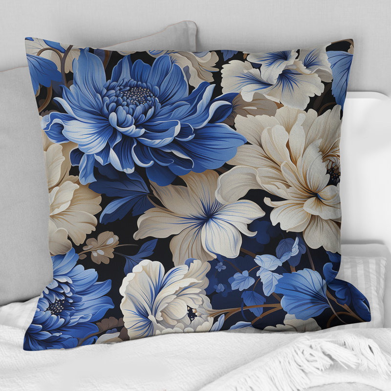 Coussin Blue Renaissance, H 18 po x l 18 po