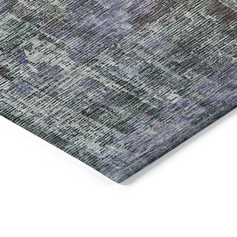 Machine Washable Indoor/Outdoor Claudian ACN1237 Fern Rug, Round 8'