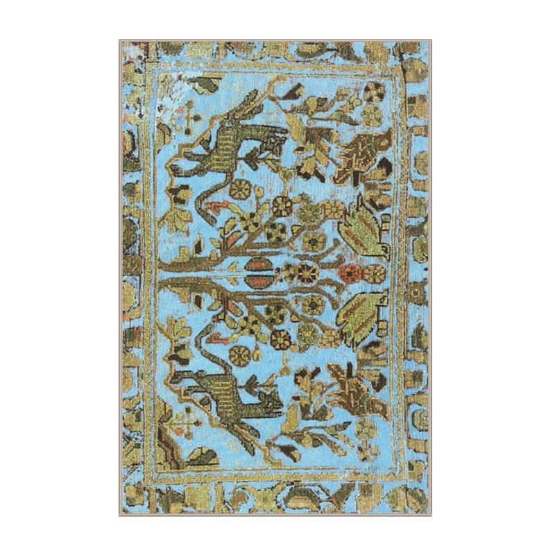 Tapis bleu ciel/gris ciel traditionnel Mahtotopa, Rectangle 7 pi x 10 pi