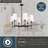 Ranshaw 6 - Light Steel Dimmable Chandelier