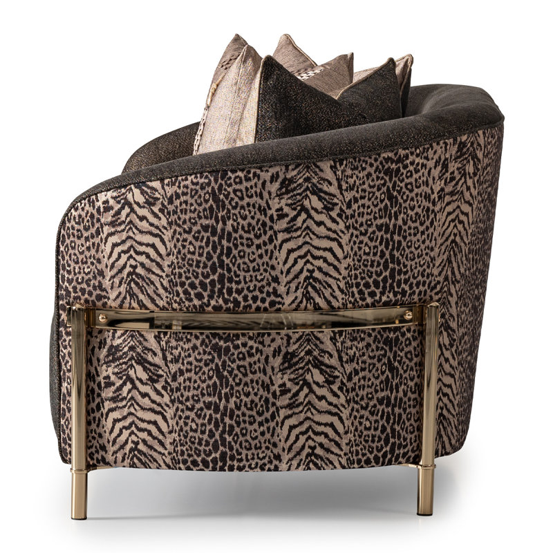 Lisbon 71'' Chenille Round Arm Loveseat, Onyx Chenille