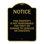 Enseigne Signmission Designer Series - Cette propriété n'est pas responsable du vol ou des dommages aux véhicules ou au contenu | Enseigne architecturale noire et dorée en aluminium de gros calibre 18 po x 24 po | Fabriqué aux États-Unis