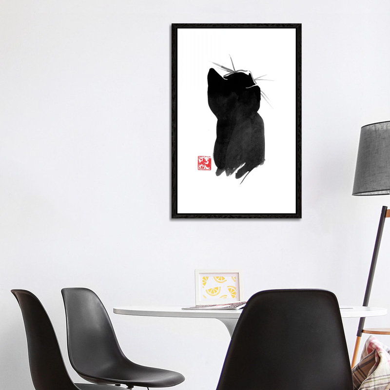 Cat’s Back II by Péchane - Print on Canvas, 101.6 cm H x 66.04 cm W, Black Framed