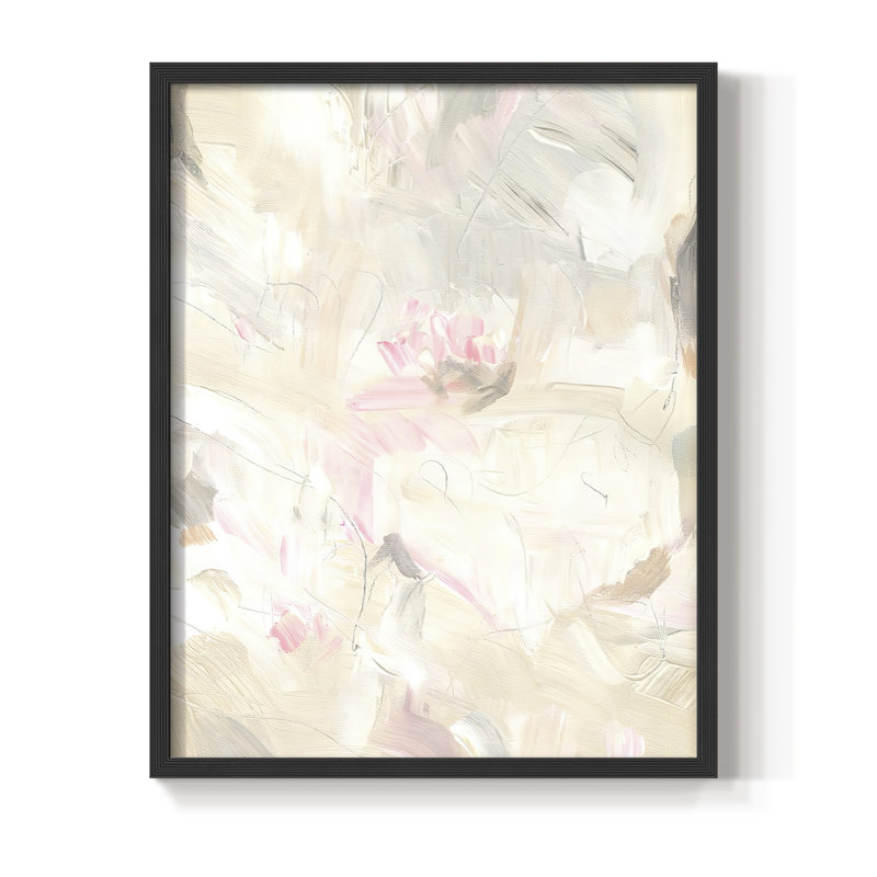 «Soft Abstraction I», reproduction encadrée - bois massif, Noir, H 28 po x l 22 po