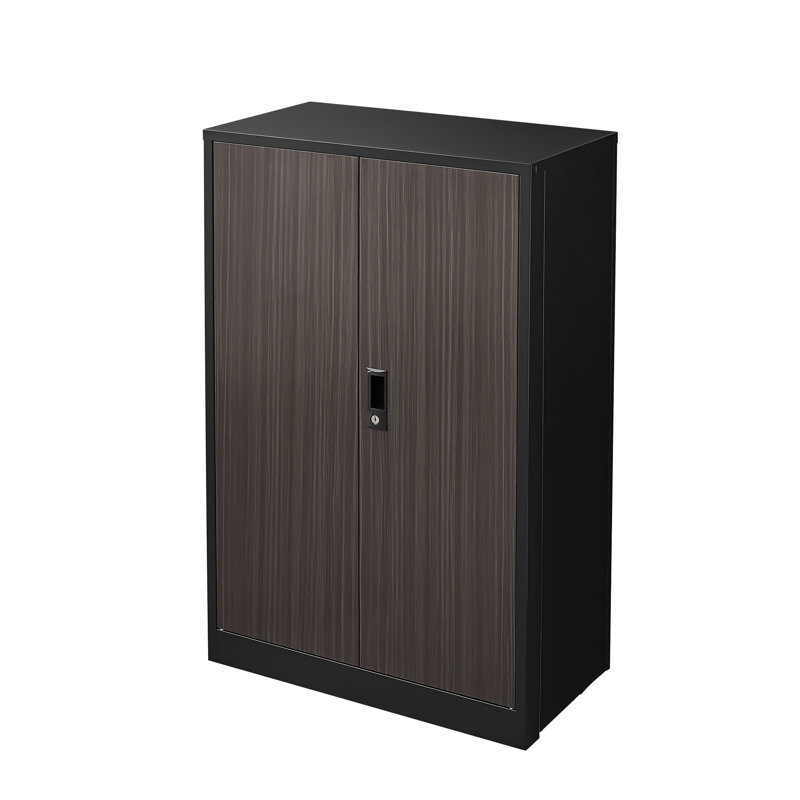 Metal Folding Filing Storage Cabinet With Adjustable Shelf, Locking Doors, Black, Easy To Assemble, Spring Loaded Door And Solid Steel Tube Shaft Black Locker Ideal For Office, ,