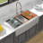 36" L X 22" W Farmhouse Drop-In Kitchen Sink 16 Gauge Stainless Steel Workstation Kitchen Sink