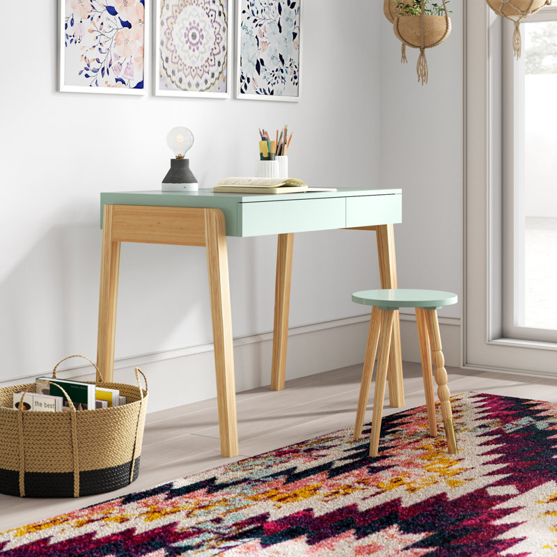 Ensemble de bureau et tabouret Abduh, Menthe