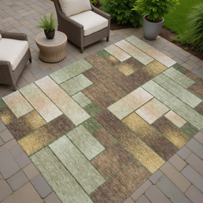 Tapis géométrique intérieur / extérieur lavable à la machine Chantille ACN2709