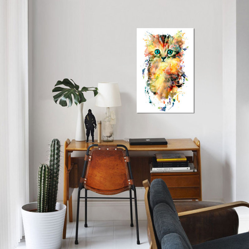 «Kitten», impression sur toile tendue, H 12 po x l 8 po x P 0,75 po, Toile tendue, Pas de tapis