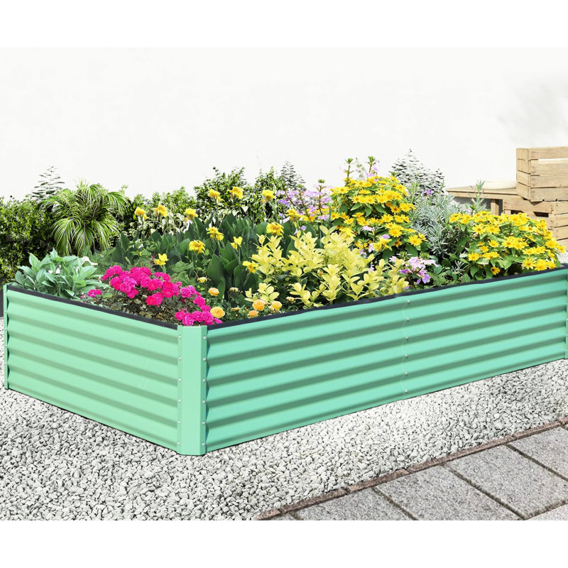 Lit de jardin surélevé galvanisé 8 pi x 4 pi 1,5 pi - pour un espace extérieur charmant